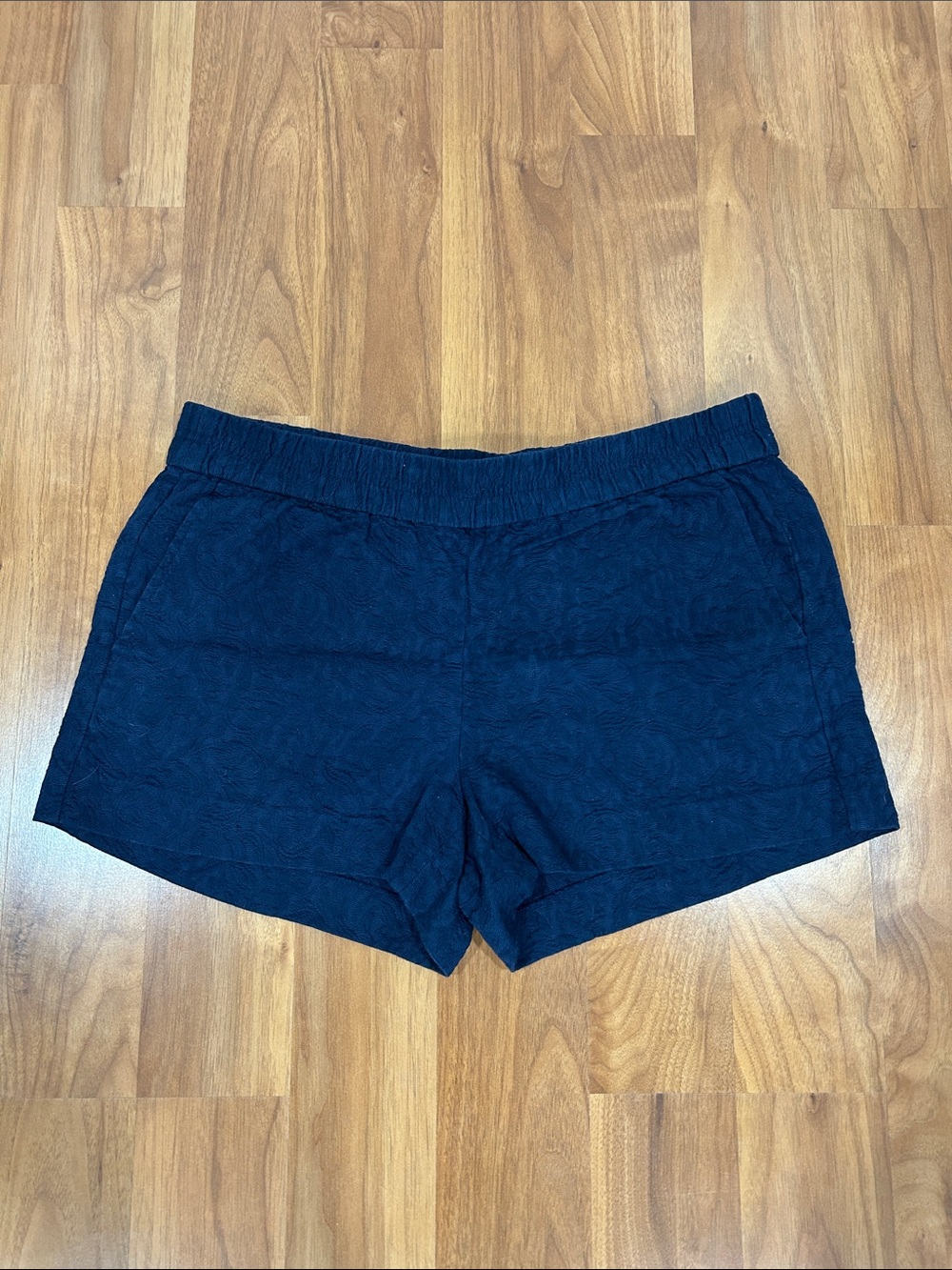 J. Crew Navy Textured Elastic-Waist Athletic Shorts